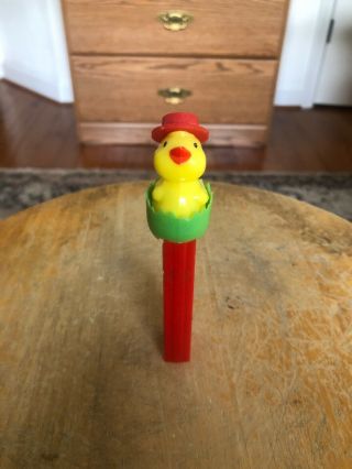 Vtg Easter Chick Peep With Red Hat In Egg Pez Candy Dispenser No Feet Austria