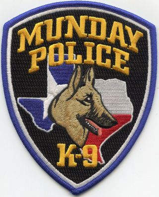 Munday Texas Tx K - 9 Police Patch