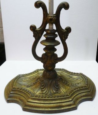 Vintage Antique Ornate Cast Iron Floor Lamp Light Base W/ Column Break