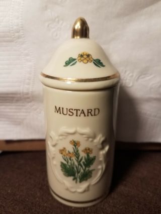 Lenox 1992 Spice Garden Porcelain Spice Jar Mustard