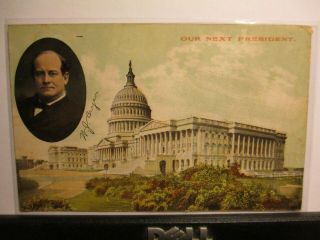 William J Bryan Presidential Campaign Postcard Facing Left