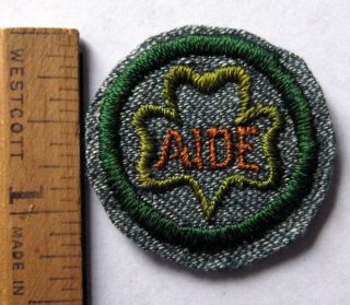 Rare 1936 Girl Scout Transition Scout Aide Badge Aid Trefoil Patch Assistant