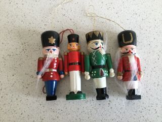 4 X Nutcracker Decorations - Vintage/retro - - Christmas Tree Ornaments - Collectibl