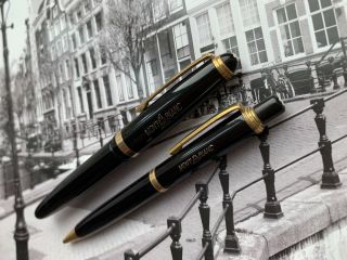 Vintage Restored Danish Late 1940s Montblanc 204 Fountain Pen And Pencil Set