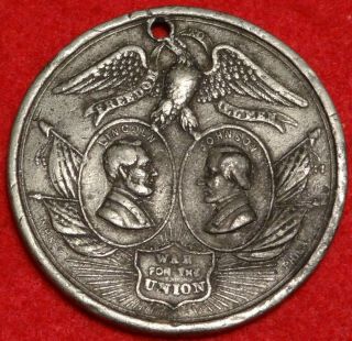 1864 Abraham Lincoln / Johnson Jugate Political Campaign Token Medal Al 1864 - 1