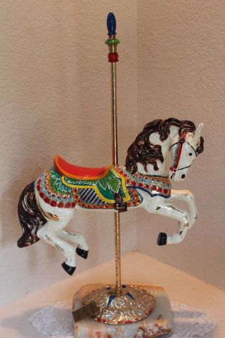 Massive 23 " Tall Ron Lee Circus Carousel Horse,  24k Gold Hand - Painted