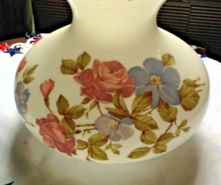 VINTAGE Hurricane Gone With The Wind LAMP SHADE Globe Floral Ruffle Top 2