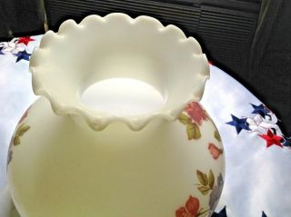 VINTAGE Hurricane Gone With The Wind LAMP SHADE Globe Floral Ruffle Top 4