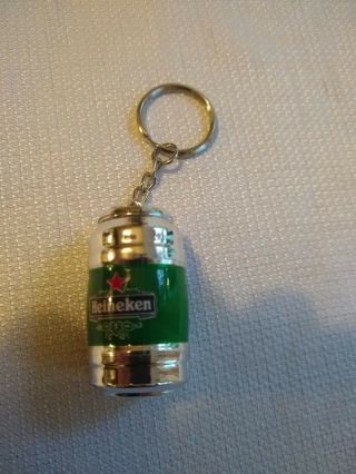 Collectible Plastic Heineken Beer Keychain Keg 1.  5 "