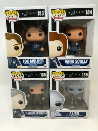 Funko Pop The X - Files Set Of 4 Mulder,  Scully,  The Cigarette Smoking Man & Alien