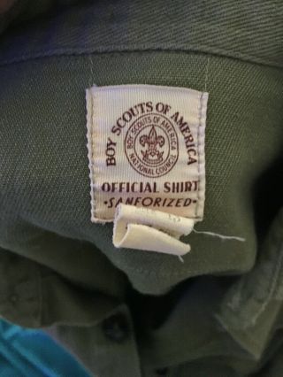 1960s Vintage Boy Scout BSA Uniform Shirt,  Patches Sanforized Appleton Wi 25 4