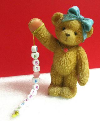 Cherished Teddies Best Friends Teddy Bear With String Of Letter Beads Figurine