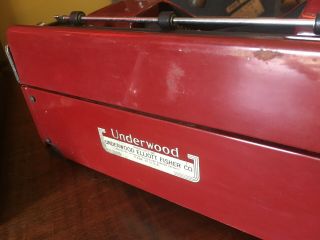 30s Fire Engine Red Underwood Champion Typewriter and Case 2