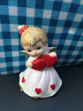 Lefton China Japan Valentine Day Heart Girl Angel Figurine 7699 Vintage