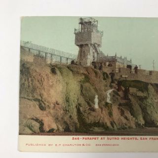 Postcard San Francisco CA Parapet At Sutro Heights California Vintage 1900 ' s 3
