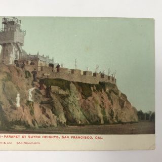 Postcard San Francisco CA Parapet At Sutro Heights California Vintage 1900 ' s 4