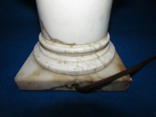VTG HAND CARVED ALABASTER WHITE,  GRAY,  BROWN ITALIAN MARBLE TABLE LAMP 28” 3 WAY 8