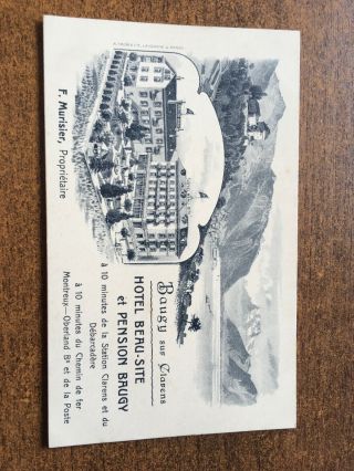 Great Swiss Hotel Postcard.  Baugh Sur Clarens.  Hotel Beau Site Et Pension Baugy.