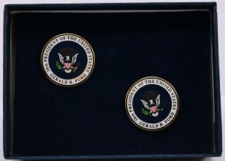 Presidential Seal Gerald Ford White House Cufflinks Authentic RARE Enamel 3