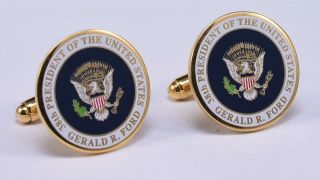 Presidential Seal Gerald Ford White House Cufflinks Authentic RARE Enamel 4