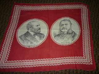 Garfield And Arthur 1880 Campaign Bandana,  Handkerchief Textile