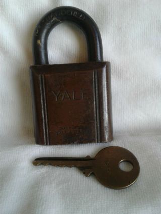 Antique Brass & Steel Yale Towne Pin Tumbler Padlock Key