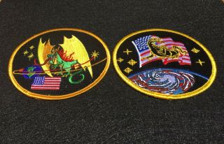Hard To Find Dragon Space Mission Patches - Set Of 2