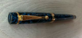 Namiki Impressions Blue Marble Fountain Pen A298 18k M Flex Nib Japan Old Style