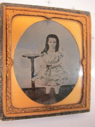 1/6 Plate Daguerreotype Of Pretty Little Girl With A Book Emily F.  Bichard 1868