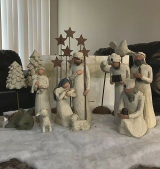 Demdaco Willow Tree Nativity Set 14 Piece Set Collectible