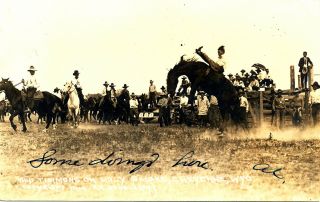 Wy Wyoming: " Bud Timmons On Holy Smoke,  Cheyenne " Doubleday Real Photo Rppc