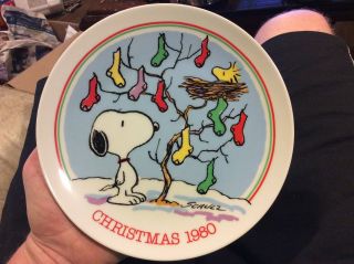 1980 Limited Edition Schmid Snoopy & Woodstock Christmas 1980 Collector 