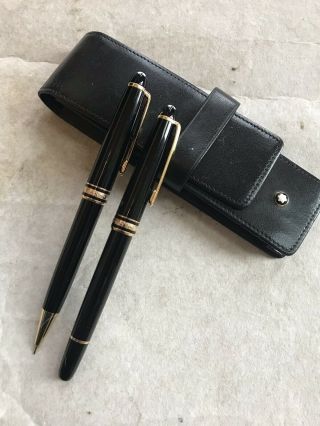 Montblanc Meisterstuck Black/gold Pix Ballpoint Pen & Pencil Set