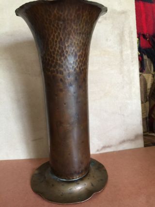 Vintage Solid Copper Vase Spun Hand Hammered By Avon Copper Smith.  Rare Heavy