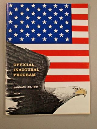 Official Inaugural Program January 20,  1961 John F Kennedy Jfk President