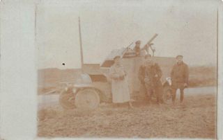 Rppc Germany Tank Car Machine Gun Wwi Military Real Photo Postcard Wnc 614