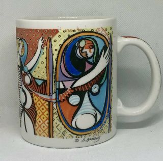 Chaleur Master Cubist Pablo Picasso D Burrows Pierrot And Harlequin Coffee Mug