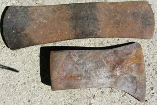 2 Vintage Ax Axe Heads True Temper Hand Made Kelly Double Bit And Another