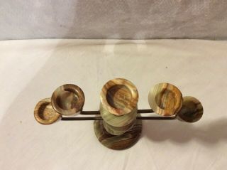MARBLE AND BRASS CANDLE HOLDERS 7