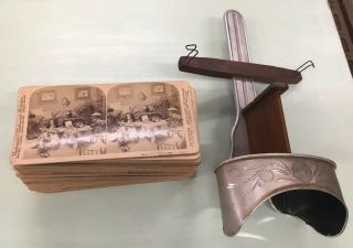 Antique Perfecscope Stereoscope Viewer W/ 53 Cards Early 1890s - 1900s Cond.