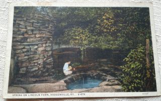 Spring On Lincoln Farm Postcard Hodgenville,  Ky 1936 Outdoor Grotto Vtg