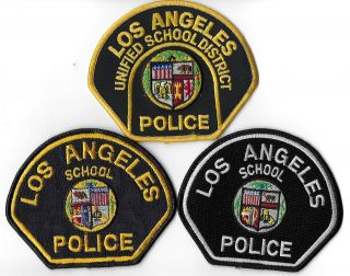 Three Different Los Angeles School Police Patches