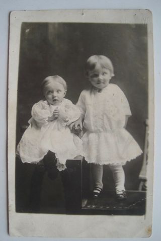 2 Children Old 1904 - 20s Rppc Postcard; Name: Paulina Klooz,  Eureka Sd; Pauline ?