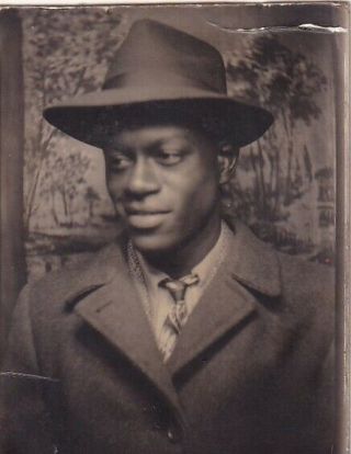 Vintage Photo Booth: Handsome,  Dapper African - American Man In Fedora Hat