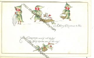 M.  Dulk - A Merry Christmas To You - Hollyhock People - 1915 - (sa - 712)