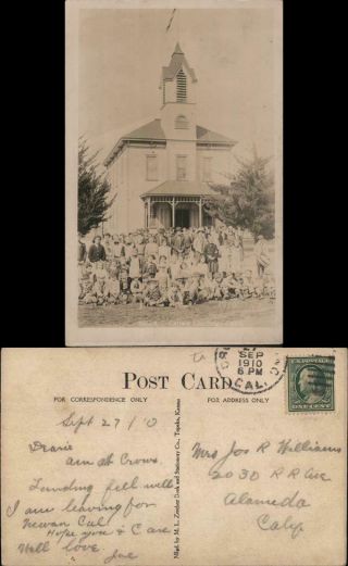 Rppc Crows Landing,  Ca School Children,  1910 Stanislaus County California Postcard