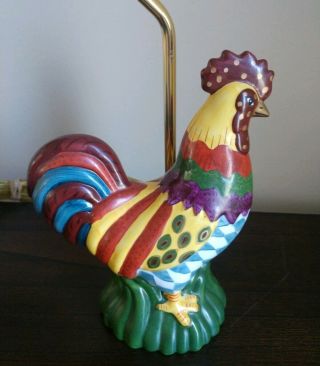 Farmhouse Lamp Vintage Rooster Hand Painted Ceramic Rooster Table Lamp Colorful