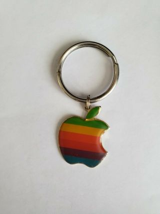 Rare Authentic Vintage Apple Macintosh Rainbow Computer Logo Key Chain