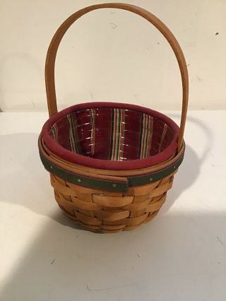 Longaberger 2005 Basket With Liner And Protector Handle