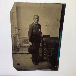 Rare Young African American Gent - Early Tintype Photo - Circa 1800s